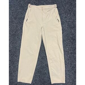 Lululemon Lab Women 6 Tan Tapered Technical Pants Adjustable Waist Zip Pockets